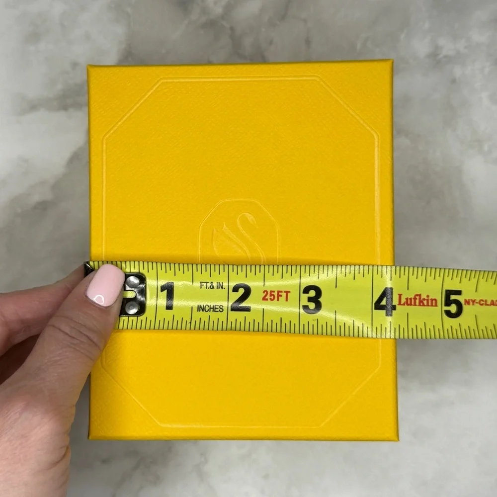Authentic Swarovski Yellow Rectangular Jewelry Box with Outer Sleeve – Empty